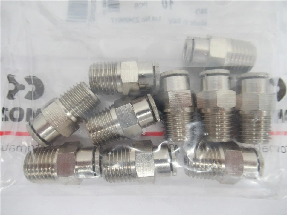 Camozzi 6510-04-04, 1/4" OD Tube x 1/4" MNPT Push-In Air Fitting - Package of 10 - Image 3 of 3