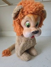 Rare Vintage 1950 s Plush Rushton Lion Rubber Face Toy Retro Plush Estate Find