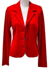 Joseph Ribkoff Jacket 3 Button Tomato Red Long Sleeve Stretch New Sz 8