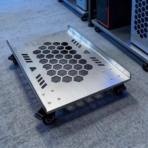 Stainless Steel PC Stand Load Bearing Computer Computer Chassis Trolley Locking - Afbeelding 5 van 25