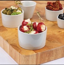 12 X Olympia Whiteware Contemporary Ramekins Porcelain Dish Bakeware Kitchen 9cm