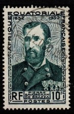 FRENCH EQUATORIAL AFRICA SG269 1951 10f COUNT SAVORGNAN DE BRAZZA FINE USED