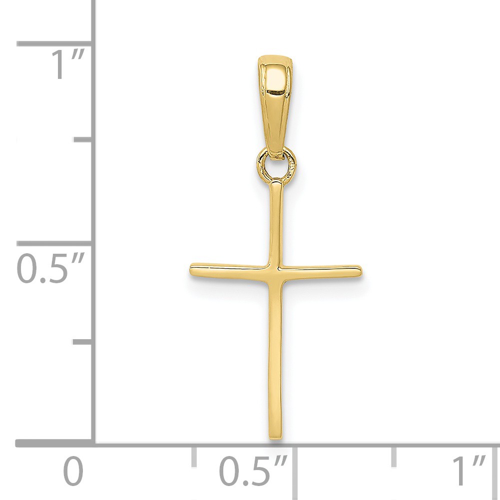 Cross Charm Pendant 10k Yellow Gold 24x10mm Religious Solid — image 4