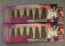 Ioni Showgirl Press On Fake Nails Set Extra Long Purple Stiletto Lot Of 2 New