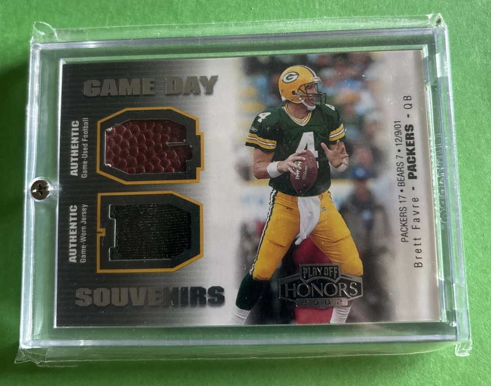 Playoff Honors Brett Favre Game Day Souvenirs 2002 GD-6 189/250 HOF 2016 Foto 2 de 4