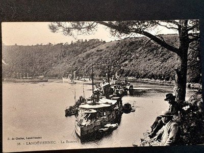 Alte Postkarte LANDEVENNEC - La Réserve - Boot - Finistère - Bretagne
