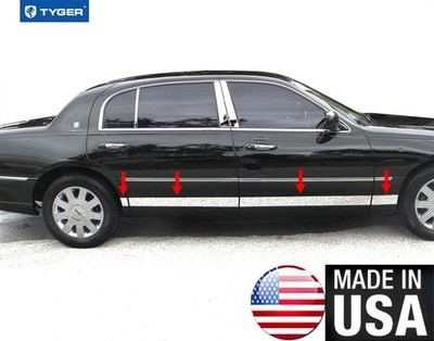 TYGER For 2000-2011 Lincoln Town Car L Rocker Panel Molding Trim 9'' Wide 8PC