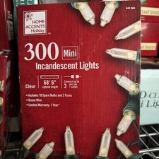Home Accents Holiday 300L Clear Incandescent Mini Lights Christmas