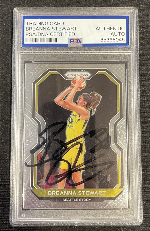 Breanna Stewart Signed 2021 Panini WNBA Prizm #85 PSA Authentic Auto Storm