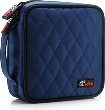 CCidea 40 Capacity CD/DVD Case Holder Portable Disc L6'' W6'' H2.5'', Blue
