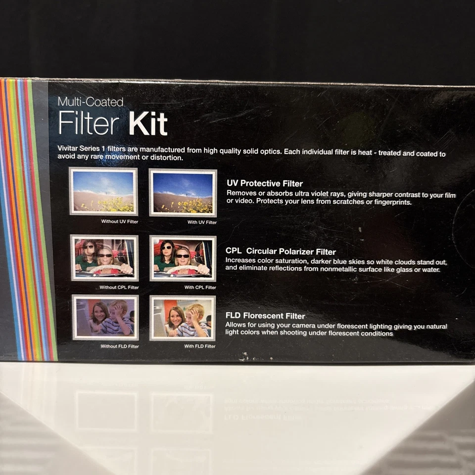 Vivitar Series 1 Multi-coated 3 Piece 43mm Filter Kit UV/CPL/FLD - Image 2 of 3