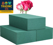 Pack of 3 Floral Foam Blocks Each 5.5"L X 3.1"W X 1.7"H Green Wet  Dry Flower