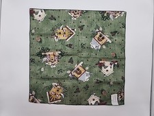 Christmas Napkins Holy Bird Cardinal Cloth Cotton Holiday Set of 4 Red Green