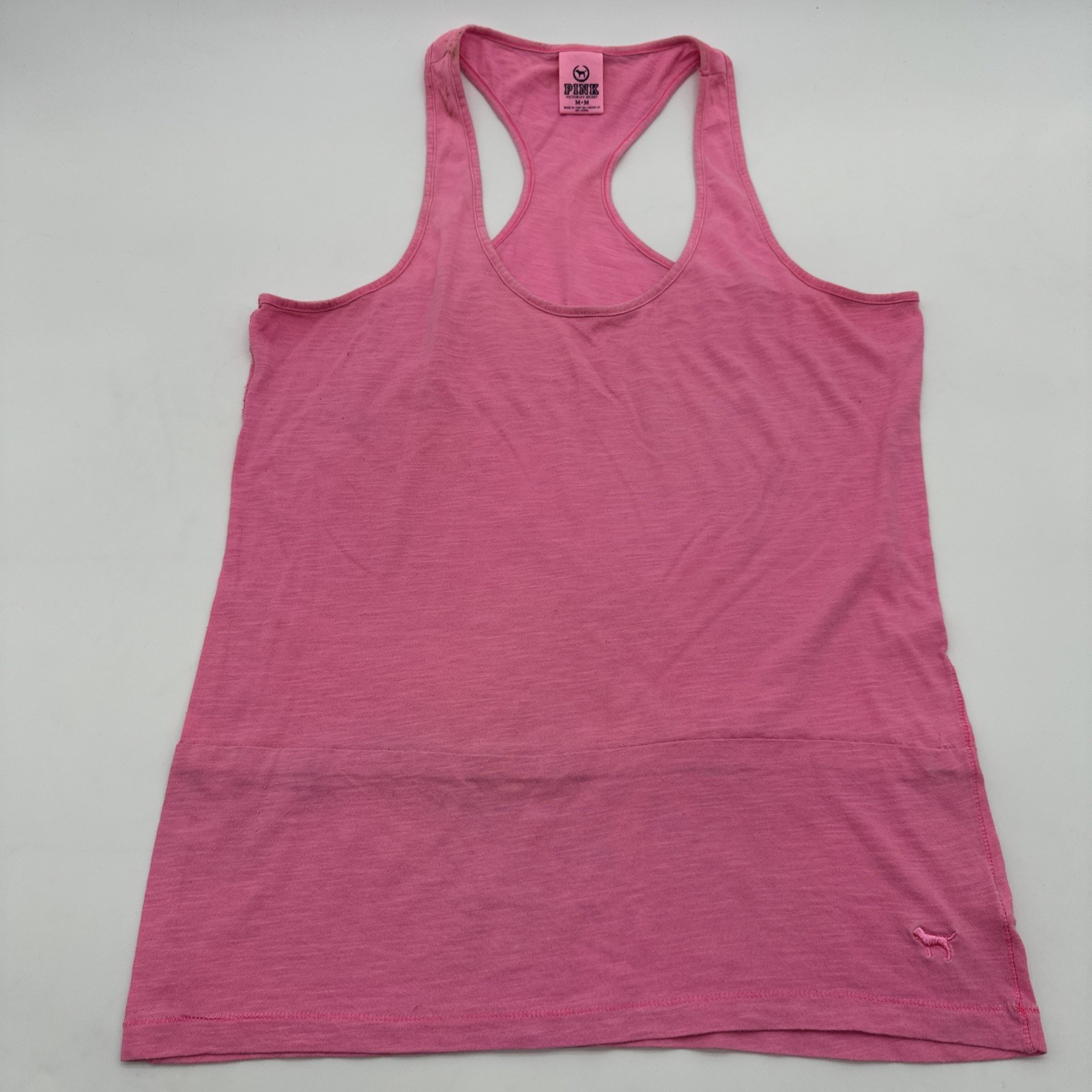 Pink Victorias Secret Tank Top Women M Pink Logo.#37531