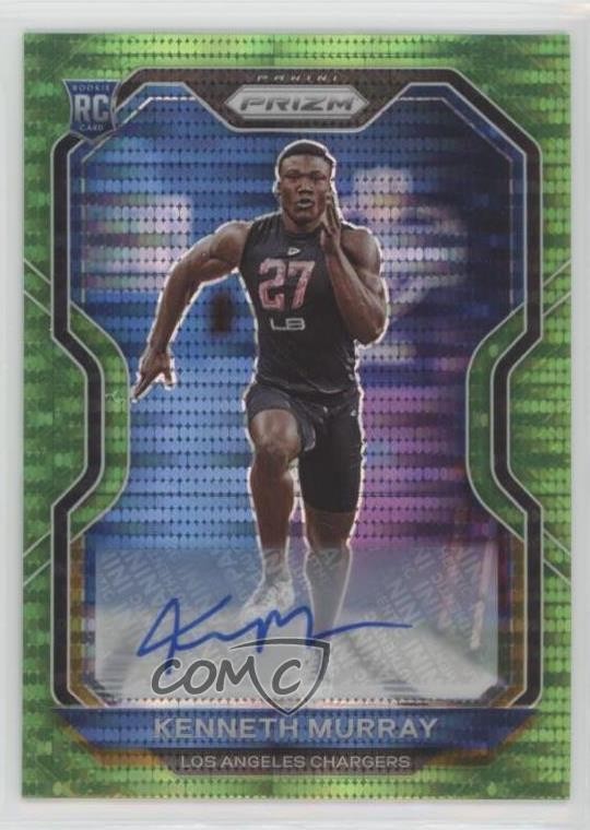 2020 Panini Prizm Neon Green Pulsar Kenneth Murray #327 Rookie Auto RC