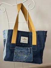 DIY Shopper Bag Tasche 3 Jeans Handmade Upcycling Einzelstück