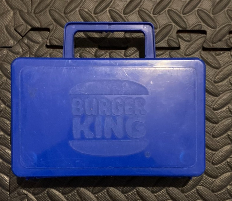 Burger King Blue Plastic Storage Box Promo Giveaway Whirly Industries - used