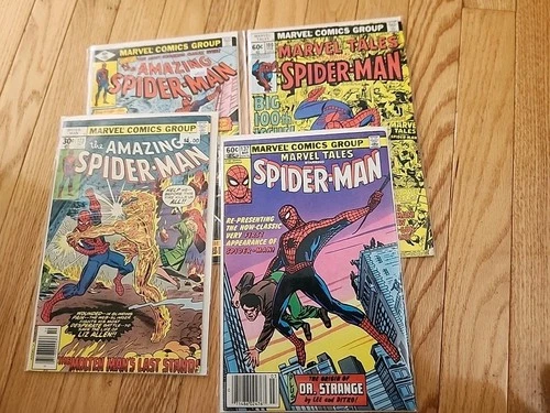 Marvel Comics Spider-Man Lot Amazing #173, 195, Marvel Tales #100, 137, Set Of 4