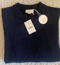 J CREW Kids' cashmere crewneck sweater in Navy Size L 10-11 NWT 118 AZ817