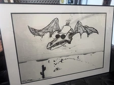 Framed Ralph Steadman Flight Of The Gonzo Print