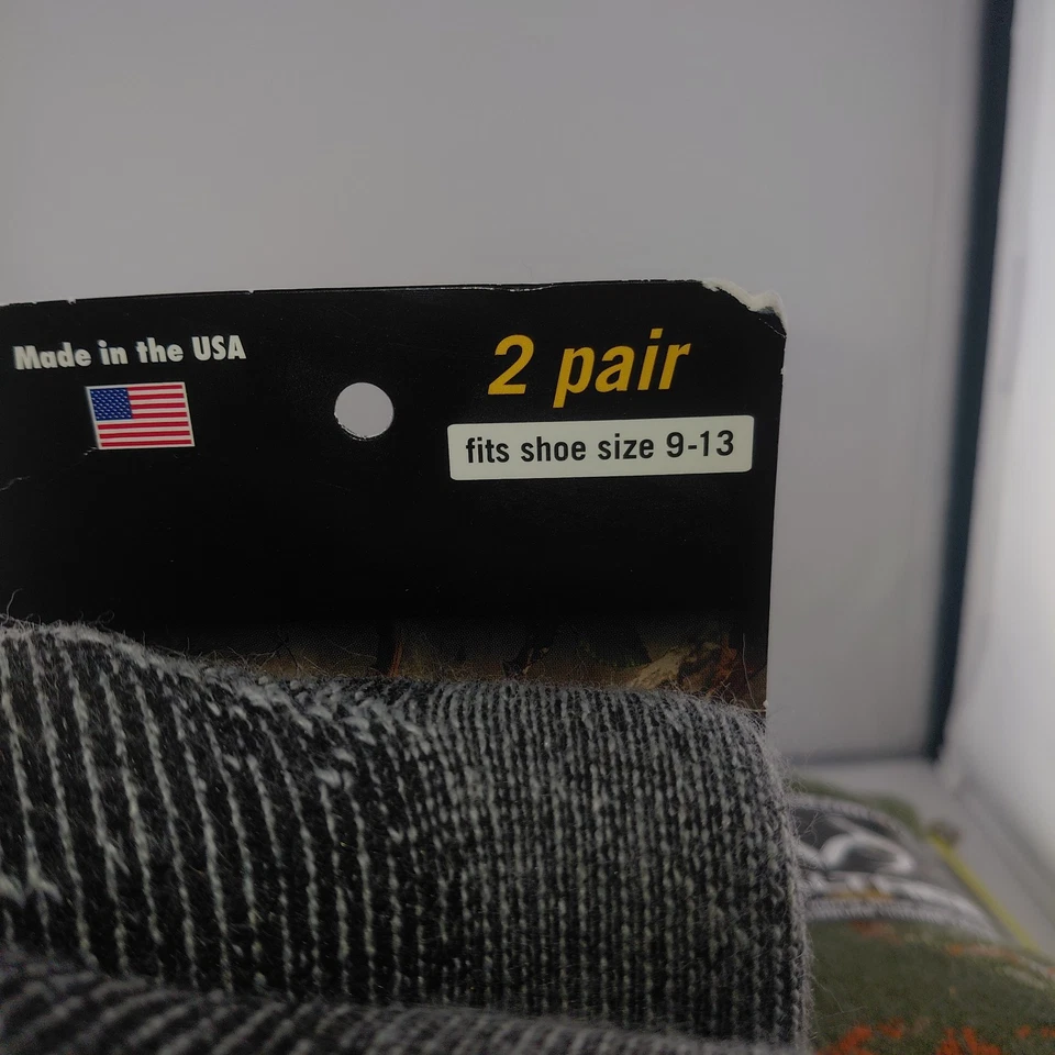 2 PAIR REALTREE MERINO WOOL BOOT WINTER HIKING SOCKS MENS SHOE SIZE 9-13 - Image 3 of 4