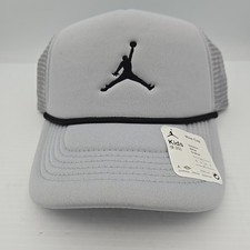 Nike Jordan Jump Man Trucker Hat Wolf Gray Kids 8-20