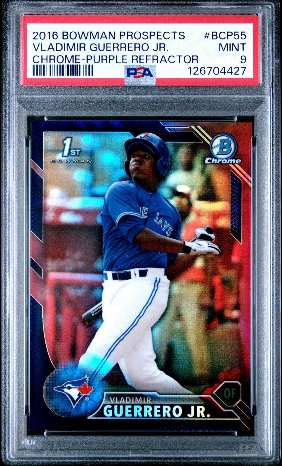 Vladimir Guerrero Jr /250 Purple Refractor 2016 1st Bowman Chrome BCP5