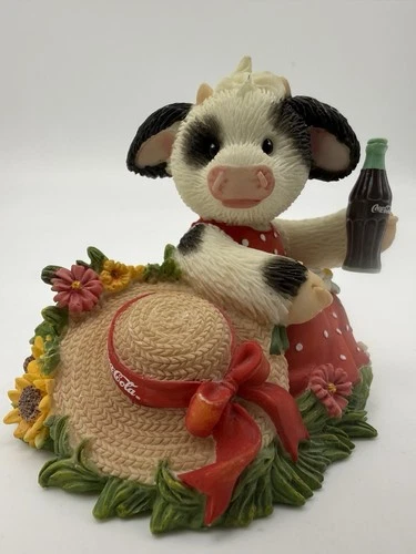 Coca-Cola Mary's Moo Moos "I Cudn't Be Happier" Figurine #826979 Enesco Vintage