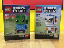 New Sealed Lego 40625 and 40626 Llama, Zombie Minecraft Brickheadz