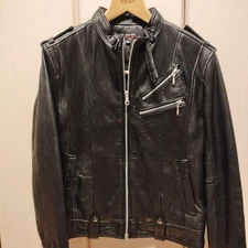 M Size Leather Jacket Michel Klein Homme Black 46