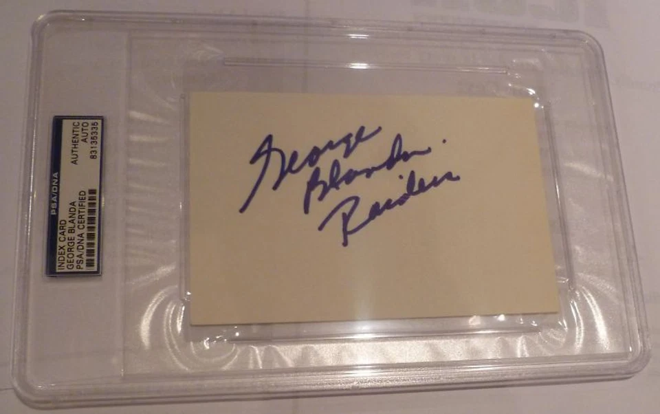 George Blanda Signed 4x6 Index Card PSA/DNA COA Raiders Football HOF Autograph - Image 2 of 4