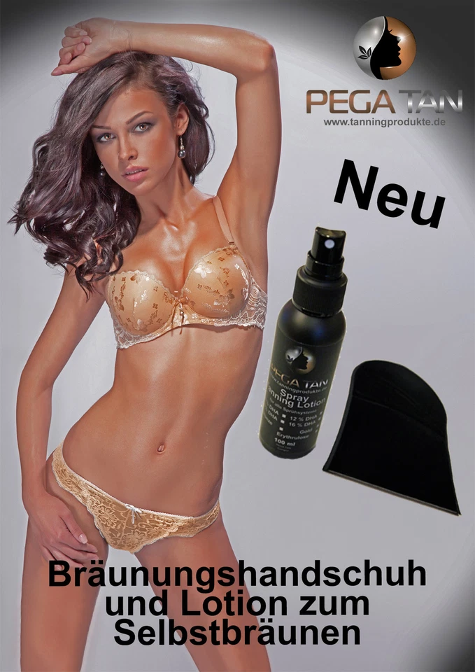 PEGA TAN Airbrush / Spray Tanning Handschuh NEU+ 14% DHA Lot. mit Erythrulose Kokosduft
