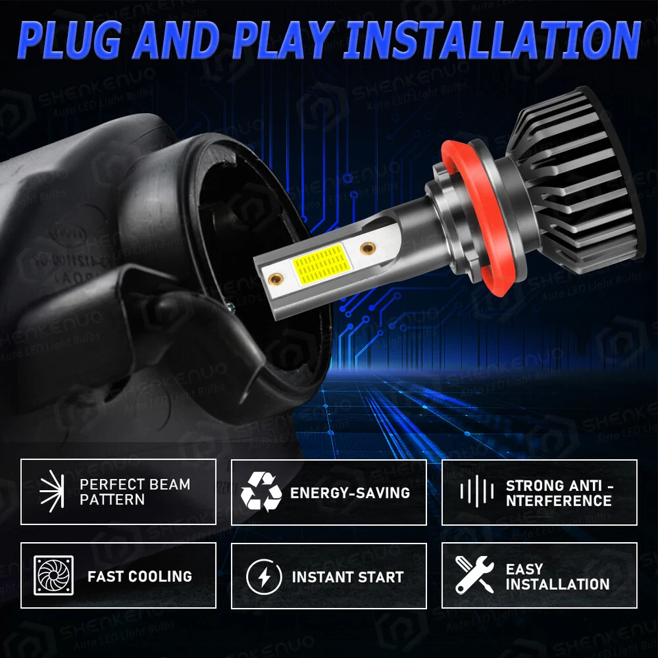 Combo de 4 faros LED bombillas de haz alto bajo para Chevrolet Uplander 2005-2009 Foto 4 de 4