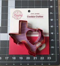 HEB Destination Holiday Texas Heart Valentine's Day Cookie Cutter Set H-E-B