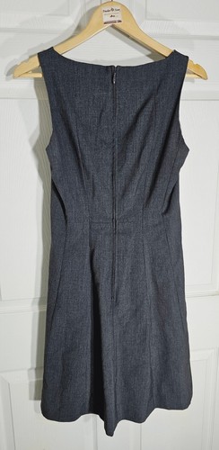 H&M Sleeveless Sheath Dress Size 10 Gray Lined Zip Stretch Knee Length Career - Picture 5 of 9