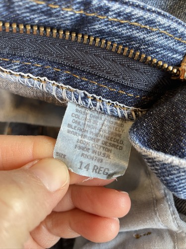 Vintage Retro Distressed High Rise Waist Jeans - Girls Kids Teens Jr. size 14 - Picture 4 of 5