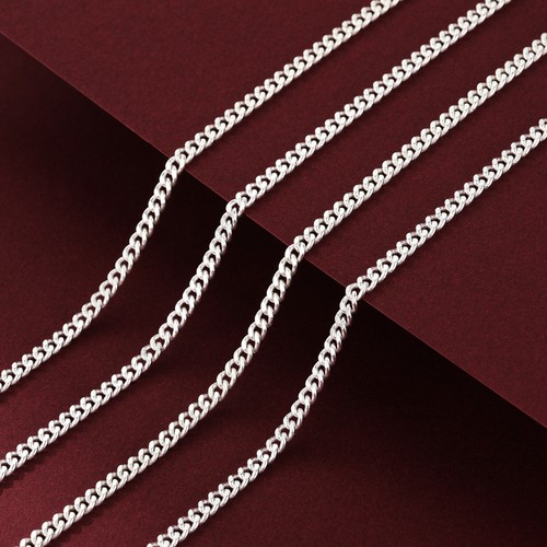 Collar de cadena de latón Miami cubano para hombres niños con broche de plata esterlina A2812 - Imagen 6 de 7