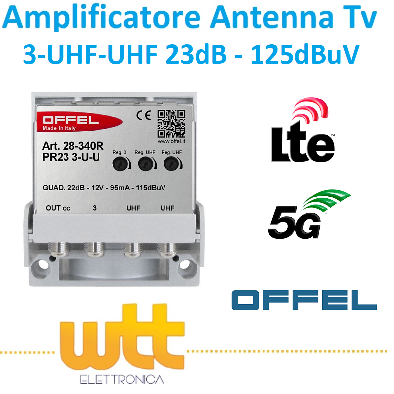 AMPLIFICATORE DA PALO ANTENNA TV 23 DB LTE 3 INGRESSI 1 USCITA FILTRO LTE 5G
