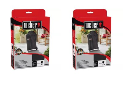 2 x Weber Premium Grillabdeckung - 47 cm Holzkohlegrill Schutz 7141 - Schwarz