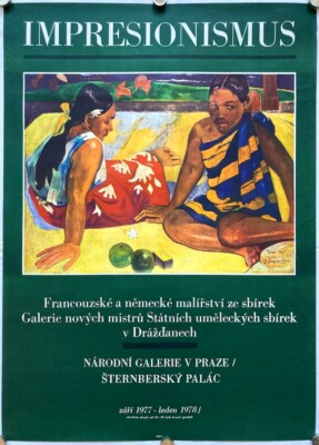 Original Vintage Plakat IMPRESSIONISMUS - GALERIE - PRAG - AUSSTELLUNG - 1977