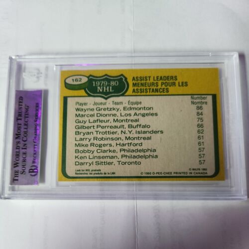 1980 O'Pee'Chee #163 Gretzky Dionne Lafleur Assist Leaders BGS 8 NM/MT - Picture 2 of 2