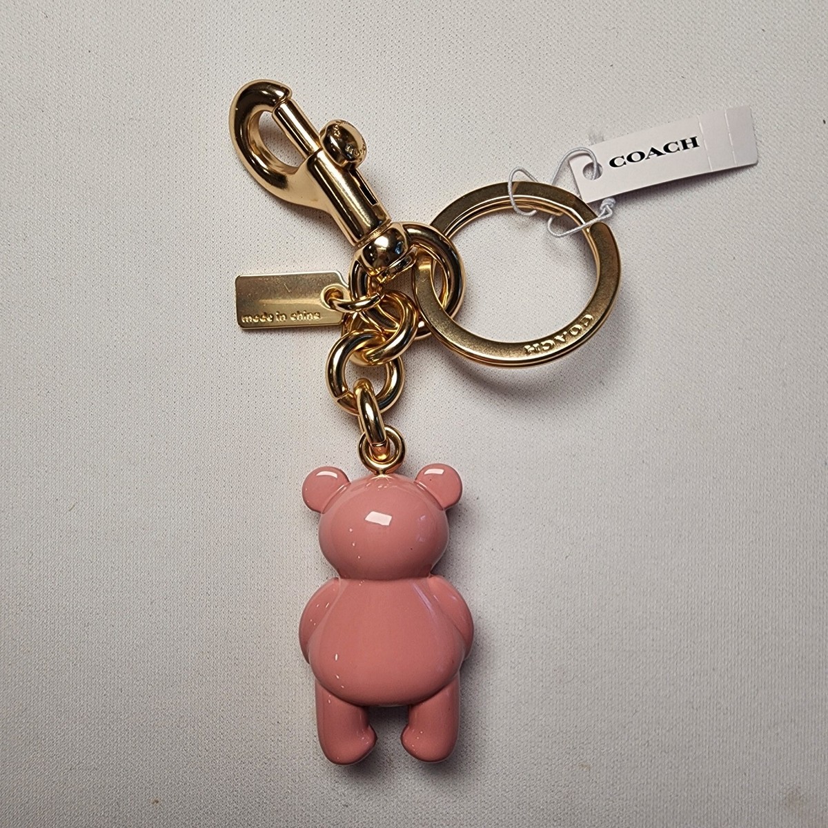 NWT CP890 COACH Bear Bag Charm Pink Enamel | eBay