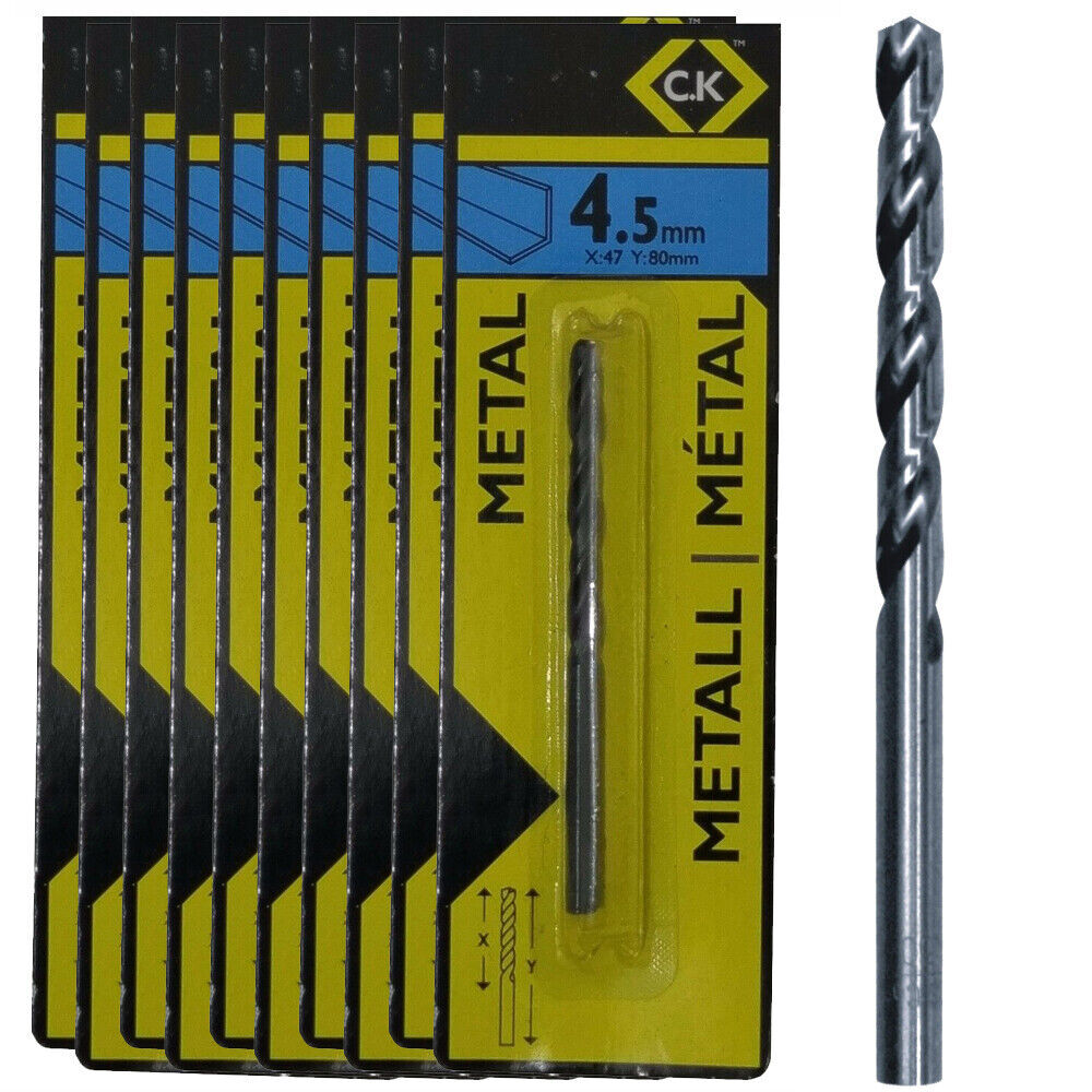 10x C.K HSS Metal Drill Bit 4.5mm T3100 045D (10 PCS) CK Carl Kammerling Tools
