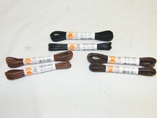 Ringelspitz Black, Dark Brown  Cognag 3mm Oval 75-90cm Waxed Laces