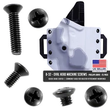 8-32 - Oval Head Machine Screws - Phillips Drive - Black Oxide Coated - 25 Count