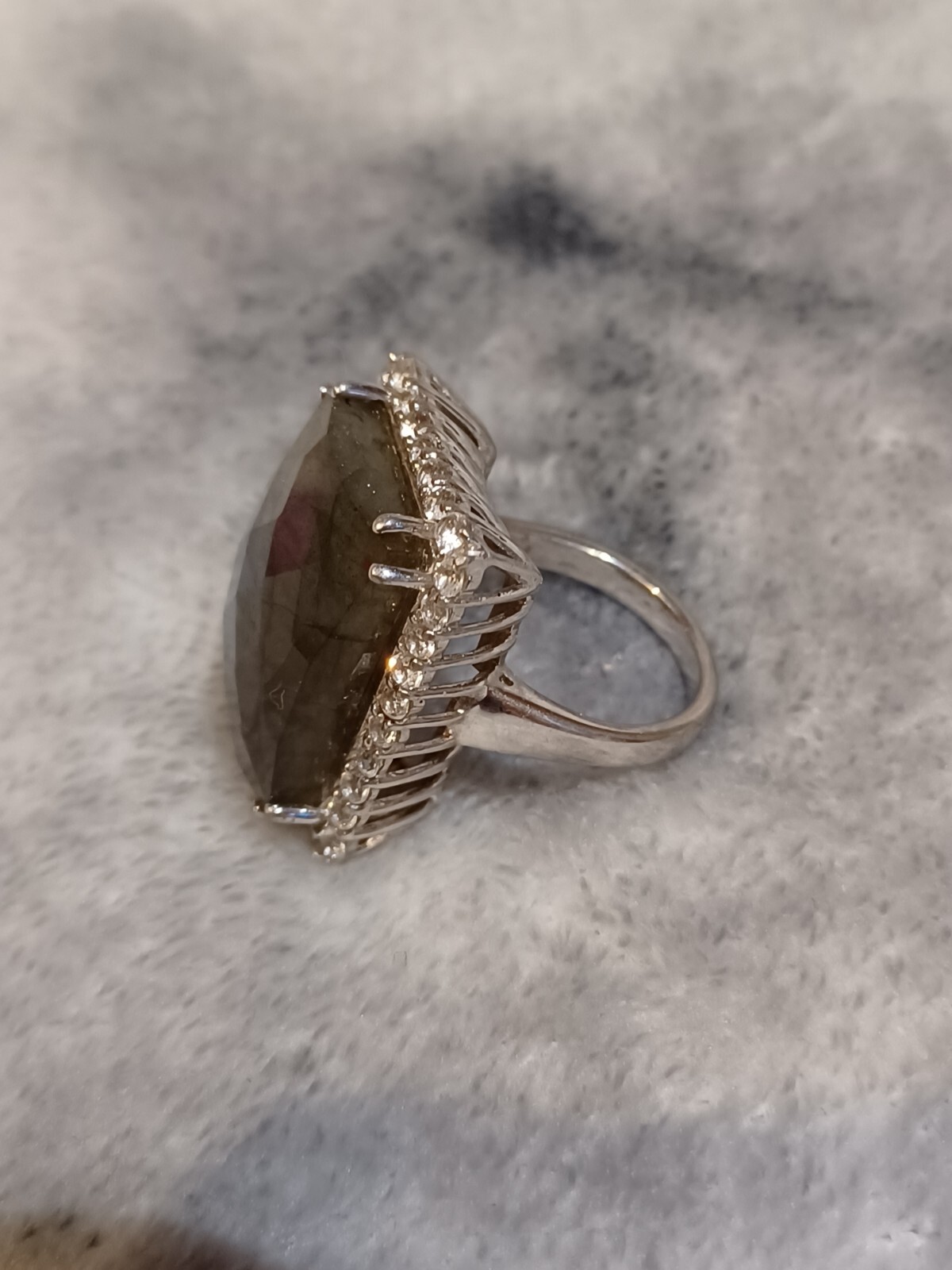 Labradorite Solid 925 Silver Statement Ring Hallm… - image 2