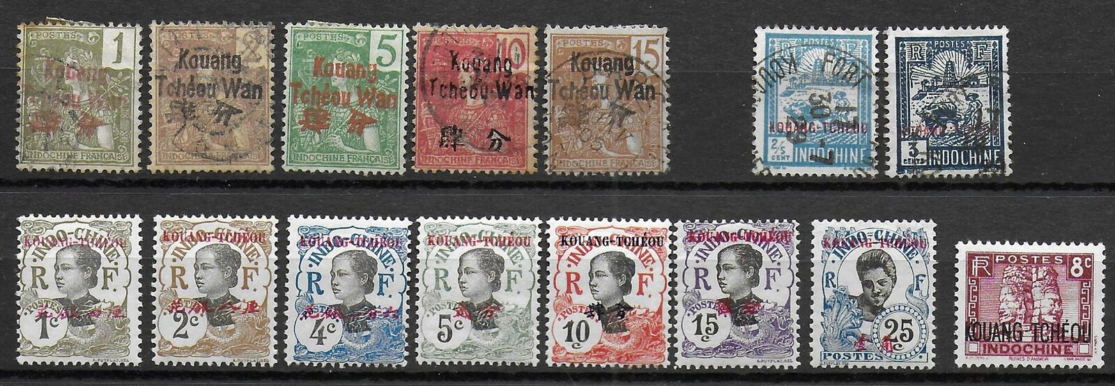 Kouang-Tchéou stamps 1906 Collection 超ポイントバック祭 of HIGH 【SALE／90%OFF】 15 VALUE