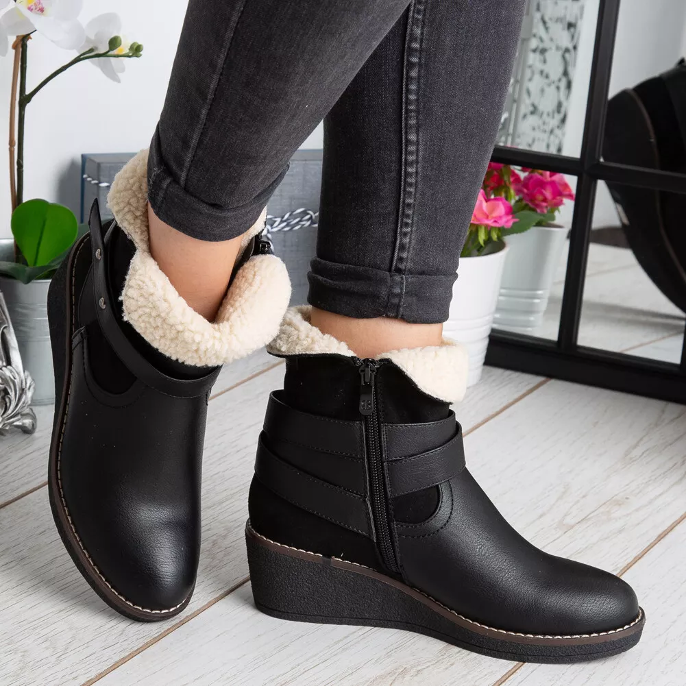 Low heel wedge ankle boots discount