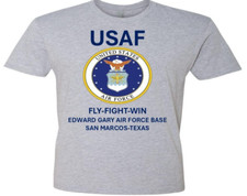 EDWARD GARY AIR FORCE BASE* TEXAS*SHIRT W/EMBLEM*USAF OFFICIALLY LICENSED