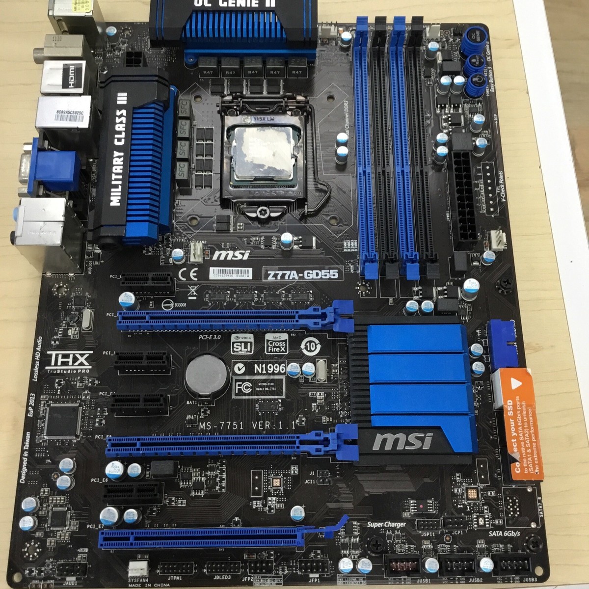 Z77A-Gd55 Motherboard W i7 Chip MSI | eBay